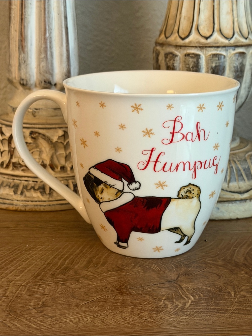 Bah Humpug Christmas White Ceramic Mug oversized